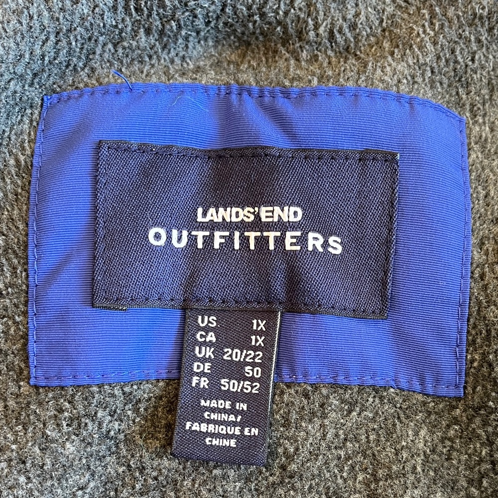 Lands End Outfitters Fleece‎ Jacket Adjustable Seat Protection Women's 1X Blue - Picture 2 of 16